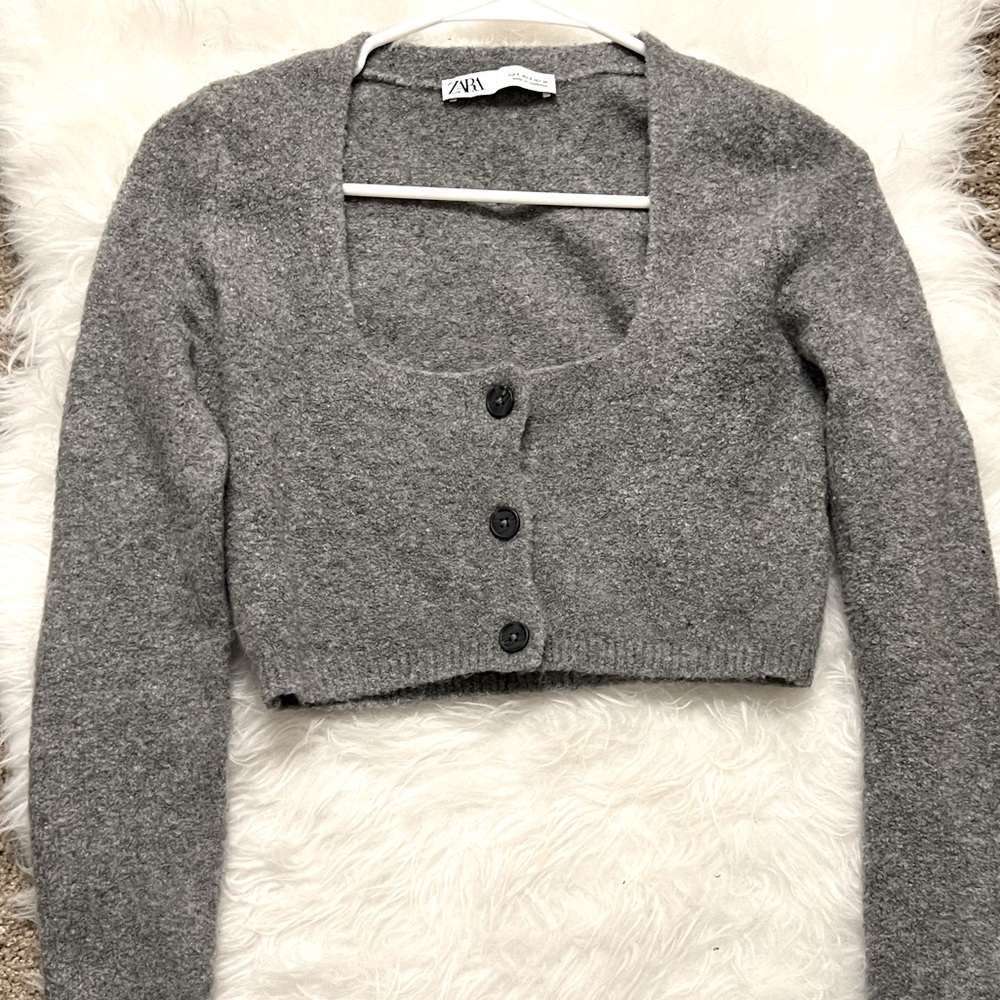 Zara Soft Grey Cardigan Size S
